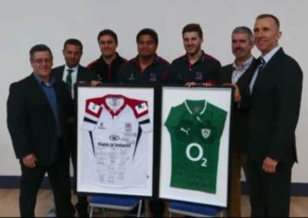 Signed Ulster and Ireland rugby shirts have been auctioned off to raise money for Roddensvale School, Larne.  INLT 04-675-CON