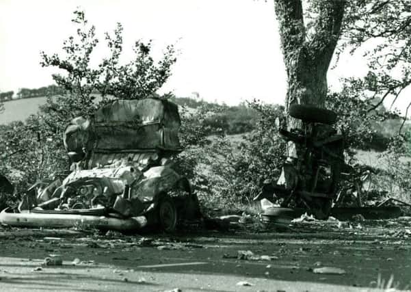 The scene on the road between Banbridge and Newry, Co Down, where the Miami Showband minibus was ambushed in 1975