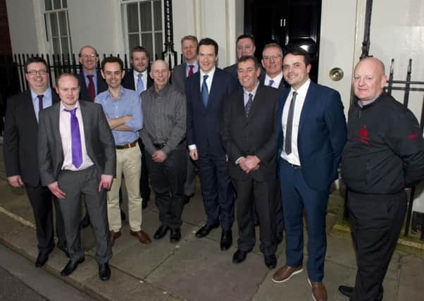 Britain's top tradesmen meet Chancellor George Osborne in Downing Street, London.