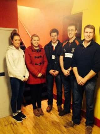 Changing the guard: Pictured at the Annual agm is new office bearers of Finvoy YFC, William Beattie (Club leader), Charlotte Taylor (Club Secretary), Ross Beattie (Treasurer), Gemma McCullough (PRO) and club president Richard McGinley. INBM05-15S
