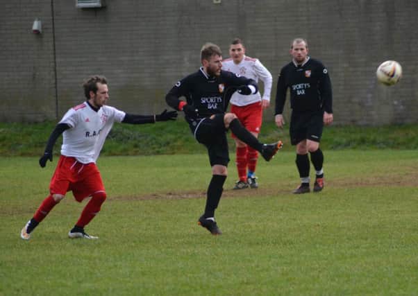 Action from Red Star v 3rd Ballyclare Old Boys.