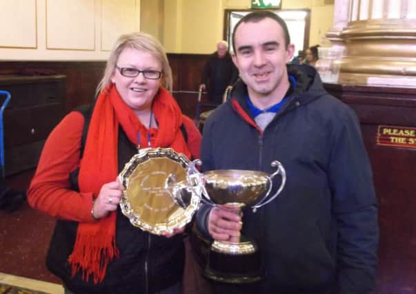 The winning team from Ballymena Willy Gilbert and wife Nicola.