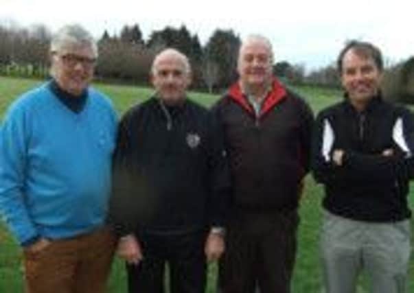 Seamus Rooney (2nd right), winner of the low section last Saturday, with his playing partners P J Johnson, Declan Barry and Eugene Weir.