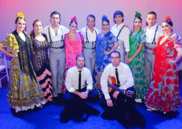 Dancers and musicians who performed in the Flamenco Dance Spectacular in the Auditorium in St Comgalls Club.  INLT 04-712-con
