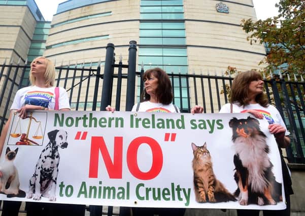 Pacemaker Press Belfast: Protests against animal cruelty. 
Picture By: Arthur Allison.