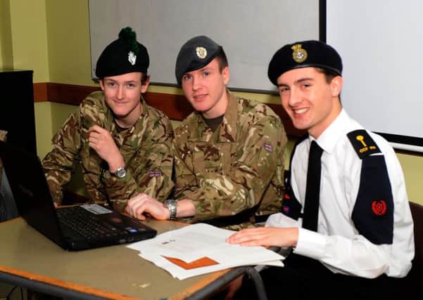Foyle College students Jamie Bankhead, Adam Feathers and Jacob Galbraith researched the Williams family. (Photo: Robbie Hodgson)
