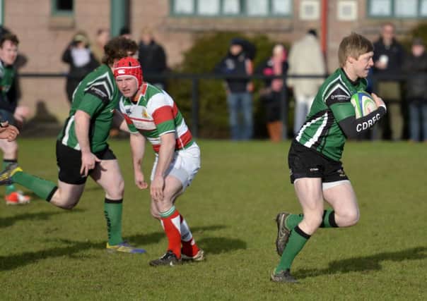 City of Derry's Andrew Semple shows the Bective players a clean pair of heels as he races away to score a try on Saturday. INLS0515-109KM