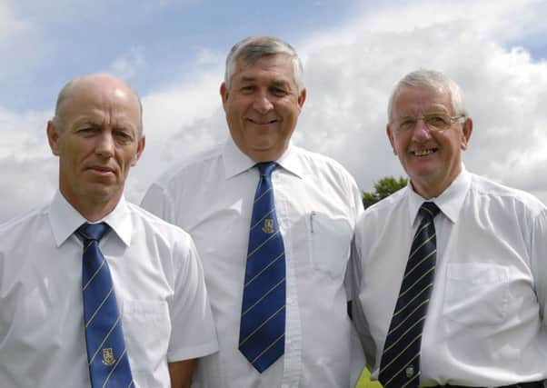 Match umpires, from left, Tony McCloskey, Dermot Ward and David Caldwell will be officiating again next season but there is a shortage of umpires ahead of the 2015 season.