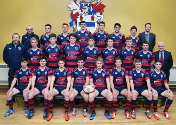 The Ballymena Academy First XV side who take on Methodist College in Saturday's Danske Bank Schools' Cup tie. INBT 04-802H
