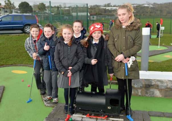 Pupils from Whitehead Primary School enjoy the new mini golf facility at Bentra Golf Club. INCT 06-002-PSB