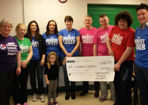 A "Biggest Loser" fitness challenge in aid of the Northern Ireland Children's Hospice has raised £2,729. INLT 05-655-CON