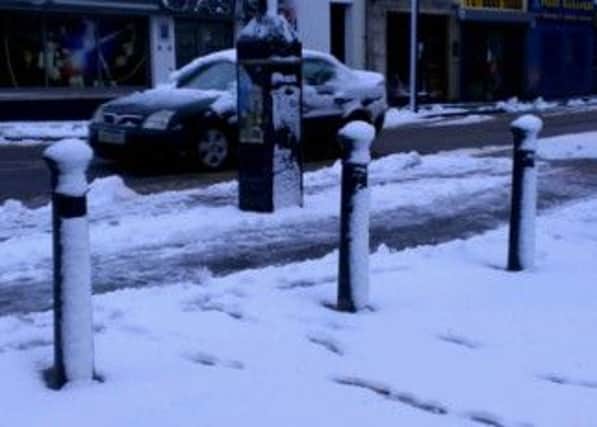Travelling conditions have been difficult at time due to icy conditions, even in the centre of Ballymena.