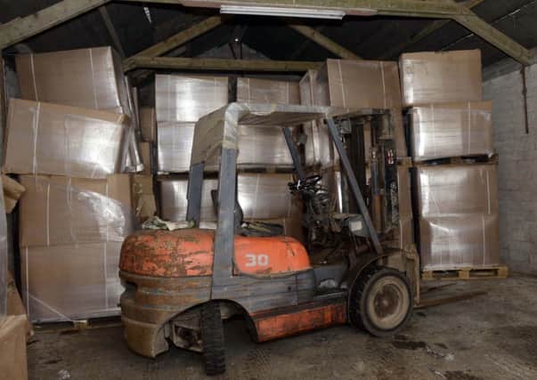 Pacemaker Press 3/2/2015 
Customs and Excise seized a Tobacco factory in Co Tyrone , Tones of Raw tobacco  had been found in houses during a major operation
Pic Colm Lenaghan/Pacemaker