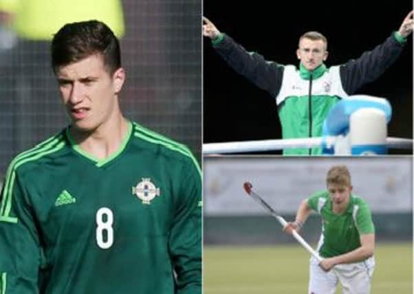 Paddy McNair, Paddy Barnes and Neal Glassey are all in the running for the Adult Sportsperson of the Year award. Photos: Presseye