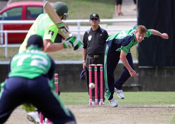 Ireland's Craig Young bowling against Randwick, during their warm-up game in Sydney. Picture by Barry Chambers/INPHO