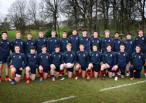 The Ballymena Academy rugby team pictured prior to their Schools Cup match with Methody. INBT07-246AC