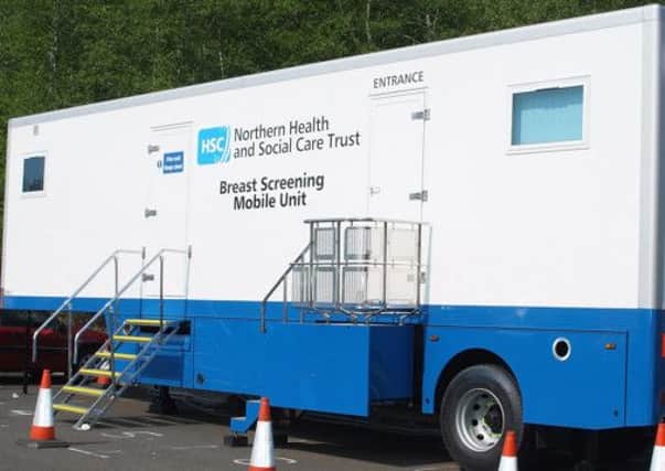 The Mobile Breast Cancer screening unit which is currently at The Moyle Hospital. INLT-07-709-con