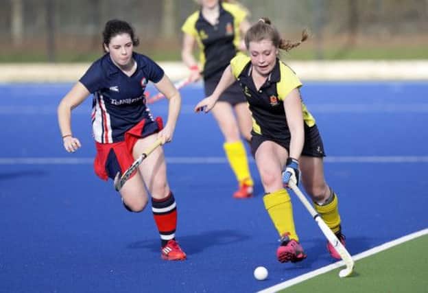 Wallace High School in action against Ballyclare in last Saturday's quarter final of the Schoolgirls' Cup. US1506-523cd  Picture: Cliff Donaldson