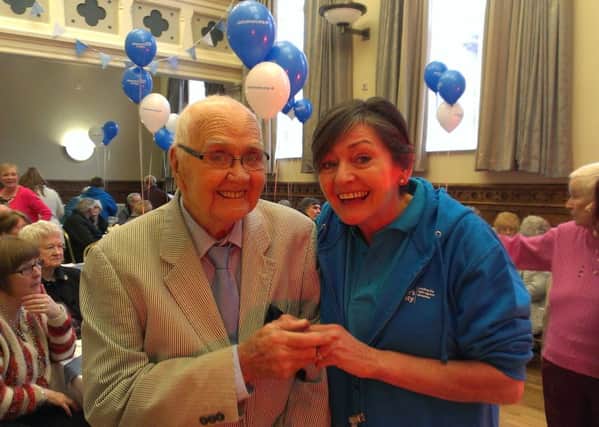 Louise Magill and her father Crawford pictured enjoying the Alzheimer's Society Tea Dance at Larne Town Hall. INLT-07-711-con