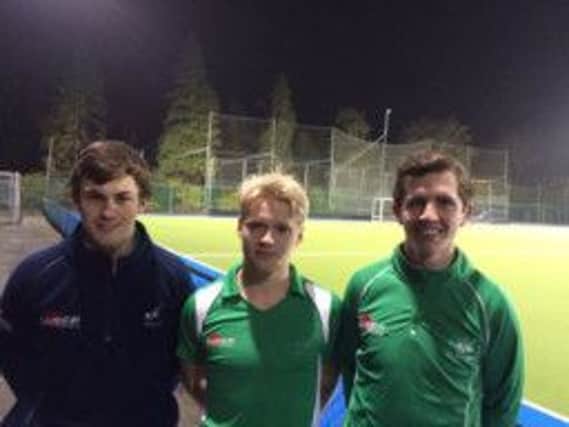 Banbridge lads Matthew Bell, Peter Brown and Owen Magee, who featured for Ireland against France on Tuesday evening.