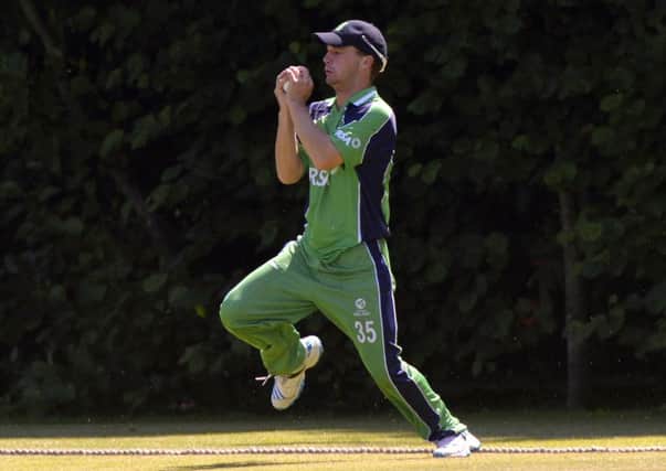Ireland's Andrew McBrine takes a catch. Picture by Rowland White/Presseye