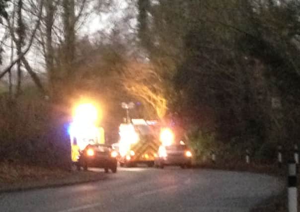 Scene of the crash on the Banbridge Road, Tullylish this morning