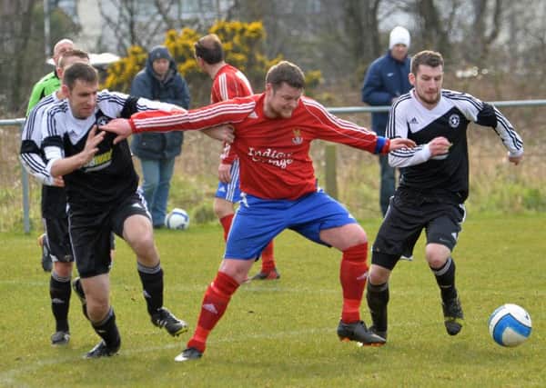 Michael Moore, seen here in action against Crumlin Star, scored Islandmagee's only goal of the game against Killyleagh.