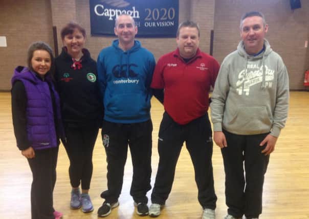 Volunteers who completed their introduction to coaching course on Saturday. Well done to Maolisia McShane, Emer Loughran, Raymond McKee and Kieron Quinn. Also in pic is Ken Cavanagh course tutor.