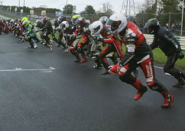 Riders sprint to their bikes at the start of last years Nifty Fifty races. Picture: Roy Adams.
