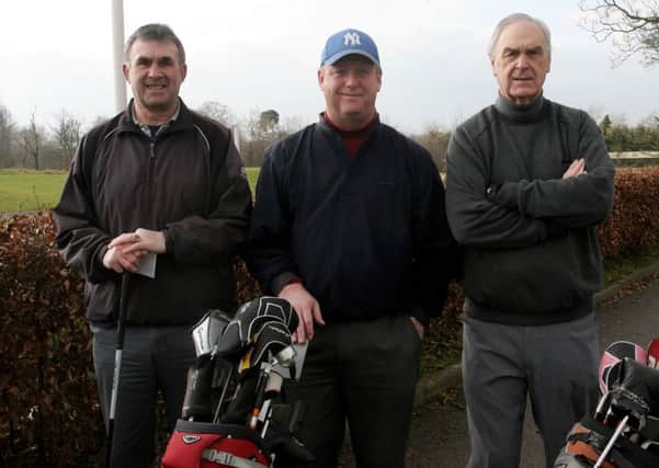 Raymond Ardis, Leonard Craig and Andy McFarland who took part in the Winter League Eclectic competition Galgorm Castle Golf Club. INBT08-265AC