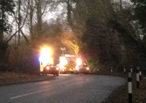 Scene of the crash on the Banbridge Road, Tullylish this morning