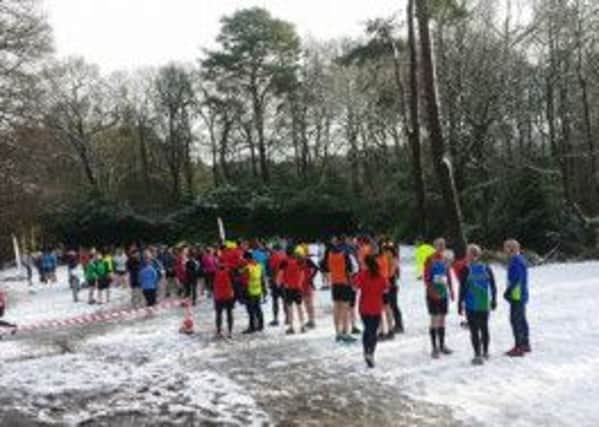 There was a wintry scene in Drum Manor before the start of the Winter League run
