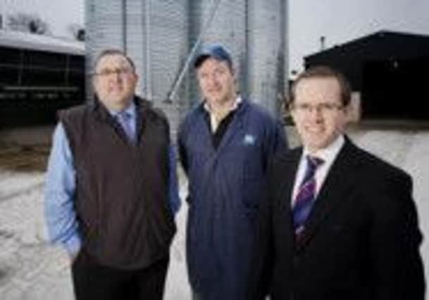 Moy Park farmer Gregory Daly with representatives from Moy Park and First Trust Bank