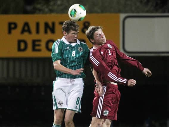 Ben Kennedy in action for Northern Ireland U17s. Pic: Jonathan Porter / Presseye.