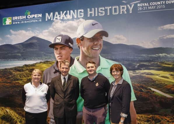 Lynn McCool, Lough Erne Resort; Billy Condon, Tourism Ireland; Patrick Aiken, The GolfPA.Com; and Alison Metcalfe, Tourism Ireland, during the PGA Golf Merchandise Show in Orlando.