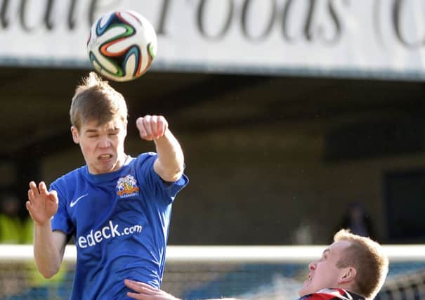 A mixed day for Glenavon's Rhys Marshall - a goal and a red card.