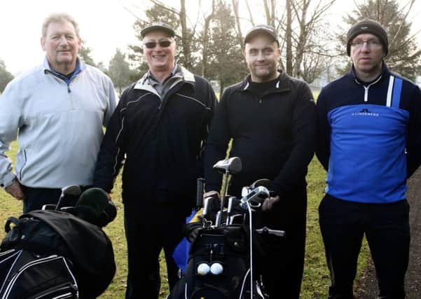Roy Worthington, Alan Campbell, John Canavan and Seamus O'Boyle pictured after completing a round at Ballymena Golf Club. INBT08-264AC