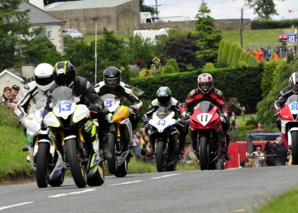 Riders leacing the startline at the Cookstown 100 last year, picture by Shaun Lewis