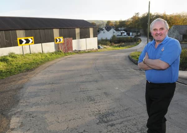Gerry Donnelly pictured on the dangerous bend near his home on the Cavanreagh Road, Sixtowns, Draperstown. INMM4513-212ar.