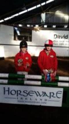 Winning team of Mourne High Flyers at HORSEWARE Junior league, Cara Cunningham and Charley Hanna.