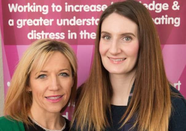 Pictured at ADAPT, High Street, Lurgan are Rosa Davidson who has overcome an eating disorder and Vanessa Baird, Project co-ordinator at ADAPT.  INLM0915-403 Adapt caption