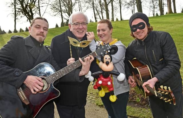 From left to right: Local musician Ryan Hanna, Alderman Allan Ewart, Yvonne Montgomery from Montgomery Entertainments and local singer/songwriter Kyle John Suckling.