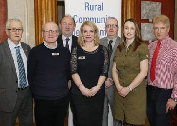From left: Oliver McMullan MLA, James McKay NACN, William Irwin MLA, Orla Black NACN, Aidan Smyth DARD, Breige Conway and Sandy Wilson NACN who attended a gala celebration in the Long Gallery at Stormont. INLT 09-654-CON