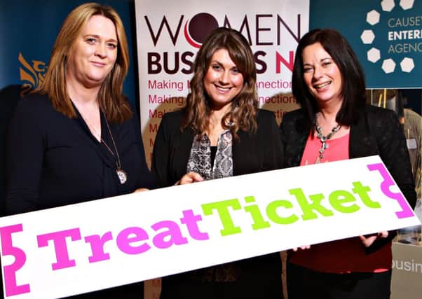 The Go Woman Conference will be held at Royal Portrush Golf Club on Thursday, March 5 with registration at 6:30pm and launching the event as part of International Woman's Day are TV presenter Sarah Travers, with Patricia O'Brien (left), Economic Development Manager at Coleraine Council and CEO of the Causeway Enterprise Agency Jayne Taggart.