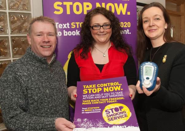 Stephen McCartney, Student Support Manager, NRC, Lesley Anne Beacom, Student Enrichment Officer, NRC and Gillian McAtackney, Workplace Smoking Cessation Specialist, Northern Group Systems.