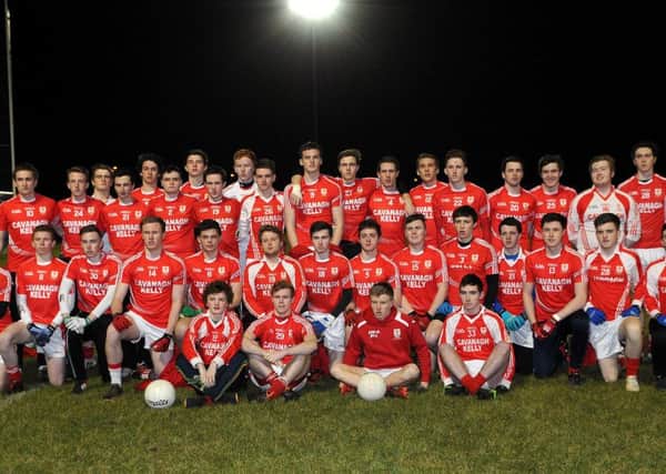 The St Patrick's Academy team prior Wednesday night's MacRory Cup quarter-final clash with St Patrick's College Maghera at Ballinderry.INTT0815-301