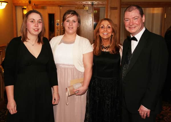 Sarah Harkness, Nicky Robinson, Edwina Beattie and Keith Beattie pictured during the Robert Quigg VC Commemoration Society Gala Dinner held at the Royal Court Hotel on Friday evening. INCR9-359PL