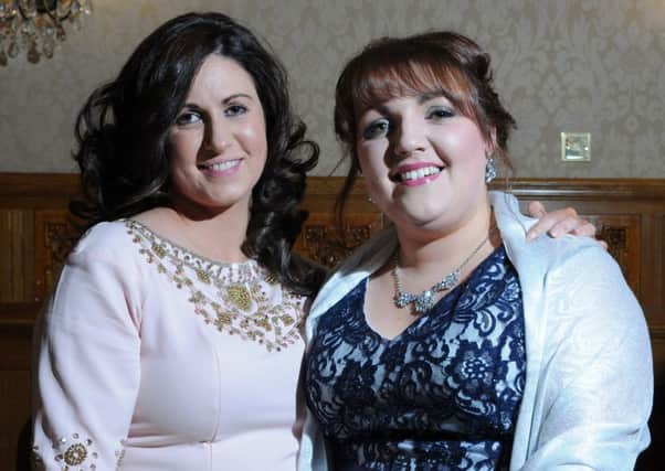 Captured at the Marie Curie Daffodil Ball held in the Glenavon House Hotel on Saturday night were Lucinda and Jenna.INTT0915-345