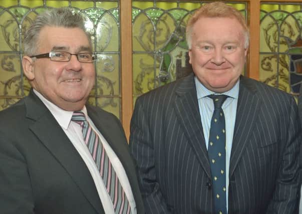 Charles Johnston (left), past chairman of the board of governors, Greenisland Primary School and Brian Stirling, past principal.