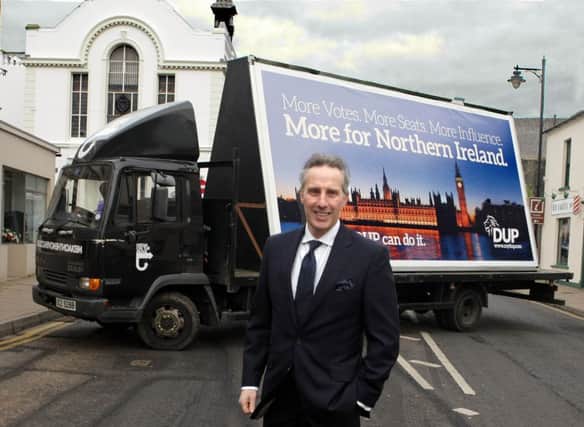 ROAD TRIP. North Antrim MP Ian Paisley, (DUP) pictured in Ballymoney on Thursday.INBM7-15 023SC.